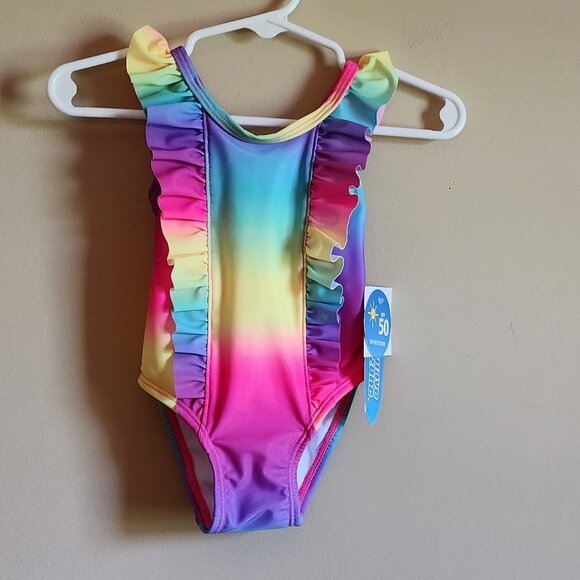 Wave Zone - Rainbow Mermaid One-Piece Swimsuit Size 6- 9 Months NWT - Picture 1 of 4